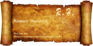 Remes Herold névjegykártya